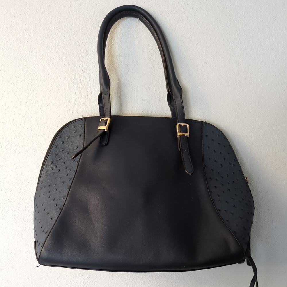 Adrienne Vittadini Purse Womens Blue XL Tote Handbag Zip Around‎ Double Strap - Picture 2 of 9